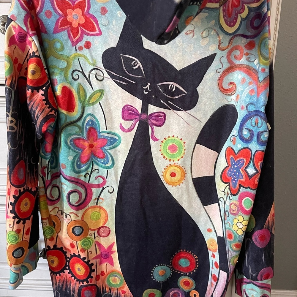 3/$30 bundle! Cute! Kitty Hoodie! M - Picture 5 of 8